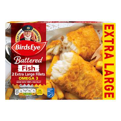 Birds Eye 2 Battered Extra Large Fish Fillets 320g Birds Eye 2 Battered Extra Large Fish Fillets 320g