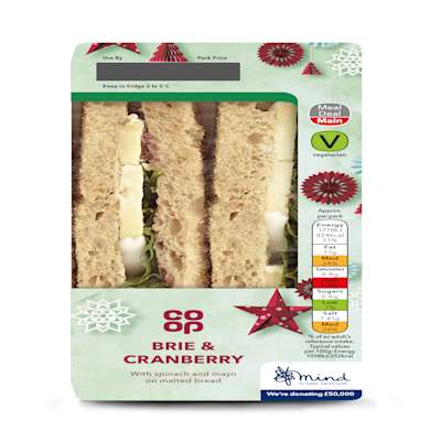 Co-op Brie and Cranberry Christmas Sandwich Co-op Brie and Cranberry Christmas Sandwich
