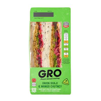 GRO Onion Bhaji & Mango Chutney Sandwich Each GRO Onion Bhaji & Mango Chutney Sandwich Each