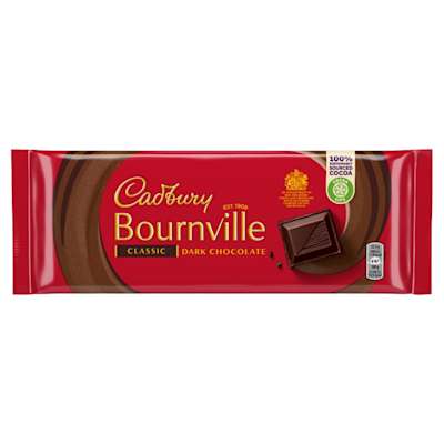Cadbury Bournville Classic Dark Chocolate Bar 180g Cadbury Bournville Classic Dark Chocolate Bar 180g