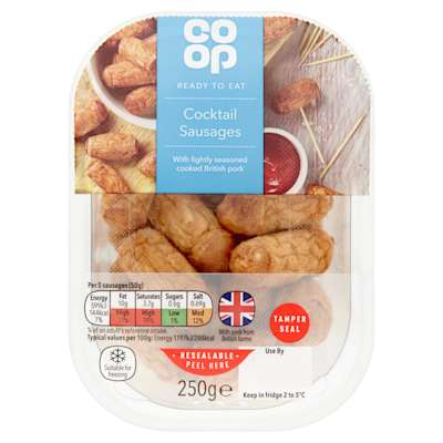 Co-op British Cocktail Sausages 250g Co-op British Cocktail Sausages 250g