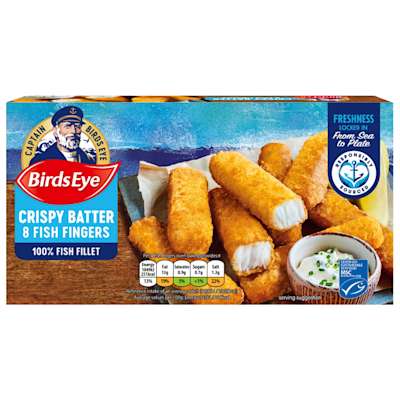 Birds Eye 8 100% Crispy Fish Fingers 224g Birds Eye 8 100% Crispy Fish Fingers 224g