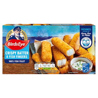 Birds Eye 8 100% Crispy Fish Fingers 224g Birds Eye 8 100% Crispy Fish Fingers 224g