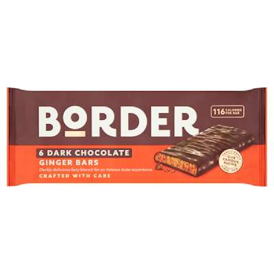 Border Dark Chocolate Ginger Bars 6pk Border Dark Chocolate Ginger Bars 6pk