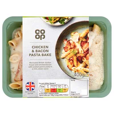 Co-op Chicken & Bacon Pasta Bake 400g Co-op Chicken & Bacon Pasta Bake 400g