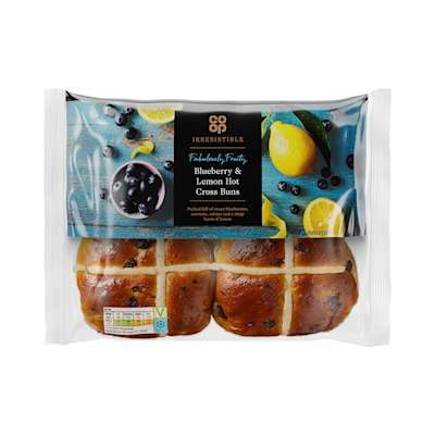 Co-op Irresistible Blueberry Hot Cross Buns Co-op Irresistible Blueberry Hot Cross Buns
