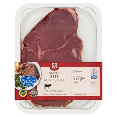 Co-op Scottish Beef Rump Steak 227g Co-op Scottish Beef Rump Steak 227g