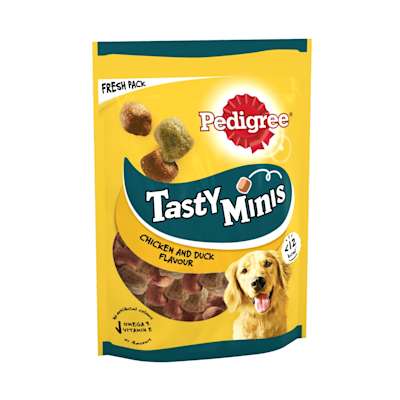 Pedigree Tasty Minis Dog Treats Chewy Cubes with Chicken & Duck 130g Pedigree Tasty Minis Dog Treats Chewy Cubes with Chicken & Duck 130g