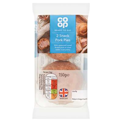 Co-op 2 Snack Crispy Bake Pork Pies 150g Co-op 2 Snack Crispy Bake Pork Pies 150g
