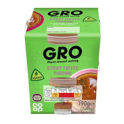 GRO Sticky Toffee Pudding 2x95g GRO Sticky Toffee Pudding 2x95g