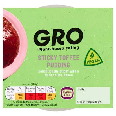 GRO Sticky Toffee Pudding 2x95g GRO Sticky Toffee Pudding 2x95g