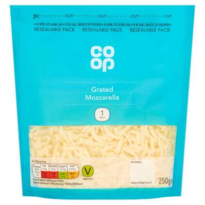 Co-op Grated Mozzarella 250g Co-op Grated Mozzarella 250g