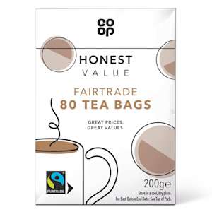 Co-op Honest Value Fairtrade 80 Tea Bags 200g Co-op Honest Value Fairtrade 80 Tea Bags 200g