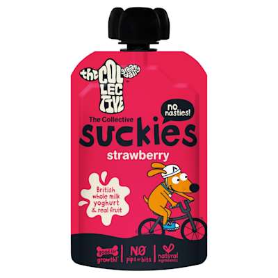 The Collective Suckies Strawberry Kids Yoghurt Pouch 90g The Collective Suckies Strawberry Kids Yoghurt Pouch 90g
