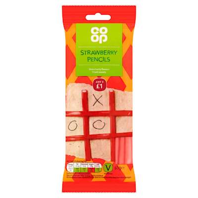 Co-op Strawberry Pencils 65g Co-op Strawberry Pencils 65g