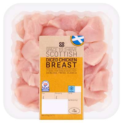 Co-op Scottish Diced Chicken Breast 350g Co-op Scottish Diced Chicken Breast 350g