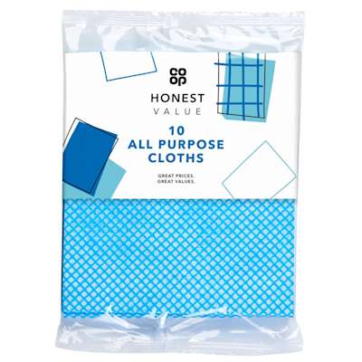 Co-op Honest Value All Purpose Cloths 10 Pack Co-op Honest Value All Purpose Cloths 10 Pack
