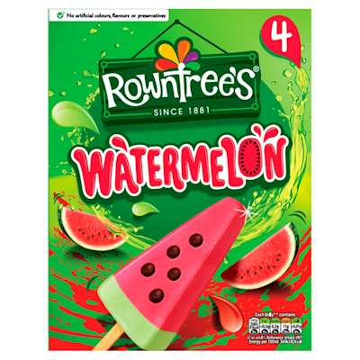 Nestle Rowntree Watermelon Lollies 4pk Nestle Rowntree Watermelon Lollies 4pk