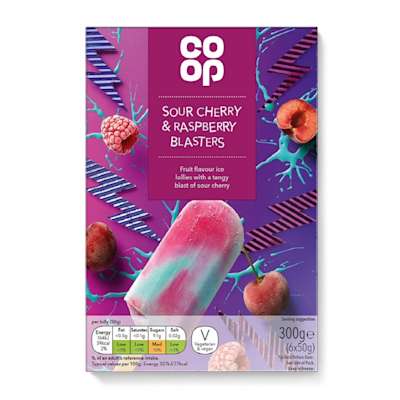 Co-op Sour Cherry & Raspberry Blasters 6x50ml Co-op Sour Cherry & Raspberry Blasters 6x50ml