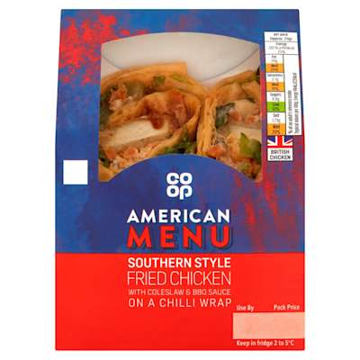 Co-op American Menu Southern Style Fried Chicken Wrap Co-op American Menu Southern Style Fried Chicken Wrap
