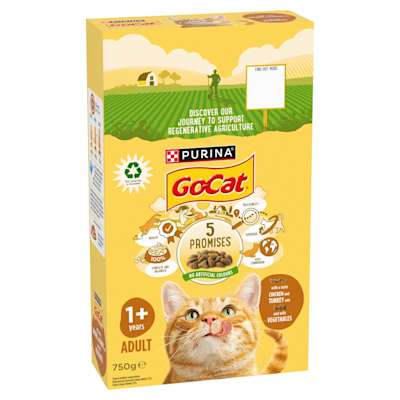 Go-Cat Turkey, Chicken & Veg Dry Cat Food 750g Go-Cat Turkey, Chicken & Veg Dry Cat Food 750g