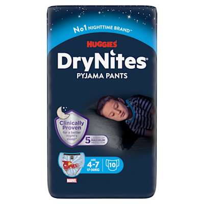 Huggies Drynites 4 to 7yr Boys Pyjama Pants 10pk Huggies Drynites 4 to 7yr Boys Pyjama Pants 10pk