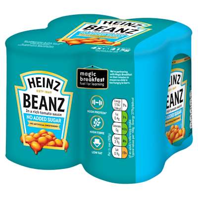 Heinz Baked Beanz No Added Sugar 4 Pack 415g Heinz Baked Beanz No Added Sugar 4 Pack 415g