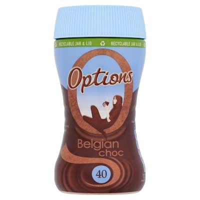 Options Belgian Chocolate Jar 220g Options Belgian Chocolate Jar 220g