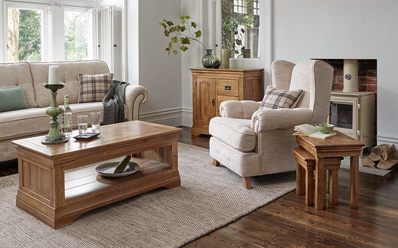 Rustic Living Room Furniture Beige Armchair Beige Sofa
