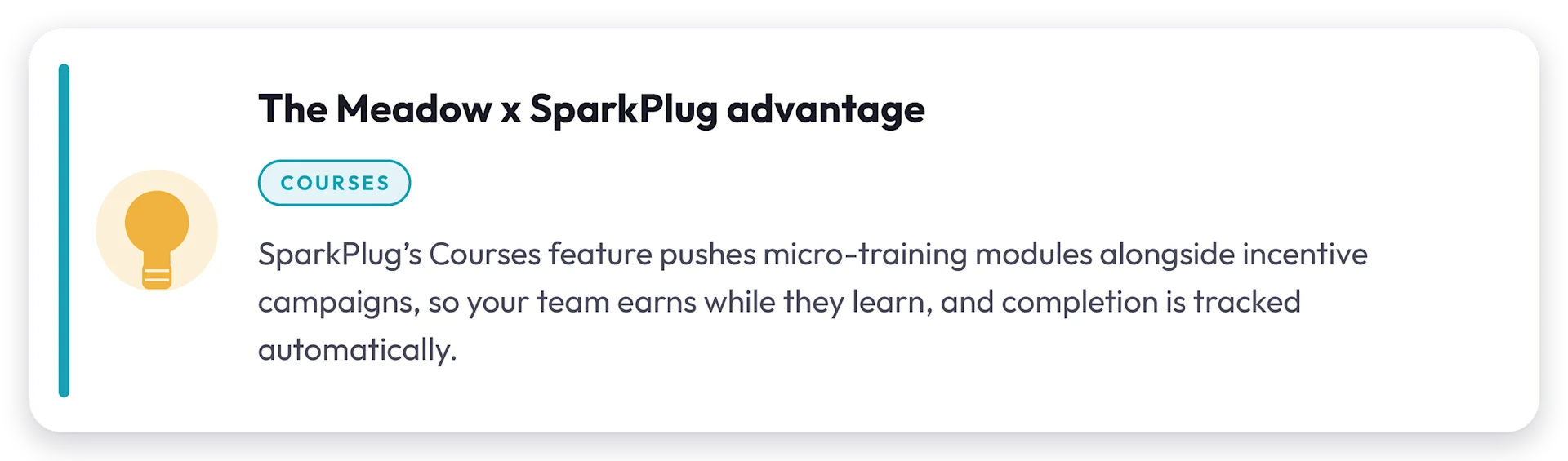 Meadow x SparkPlug advantage: SparkPlug Courses