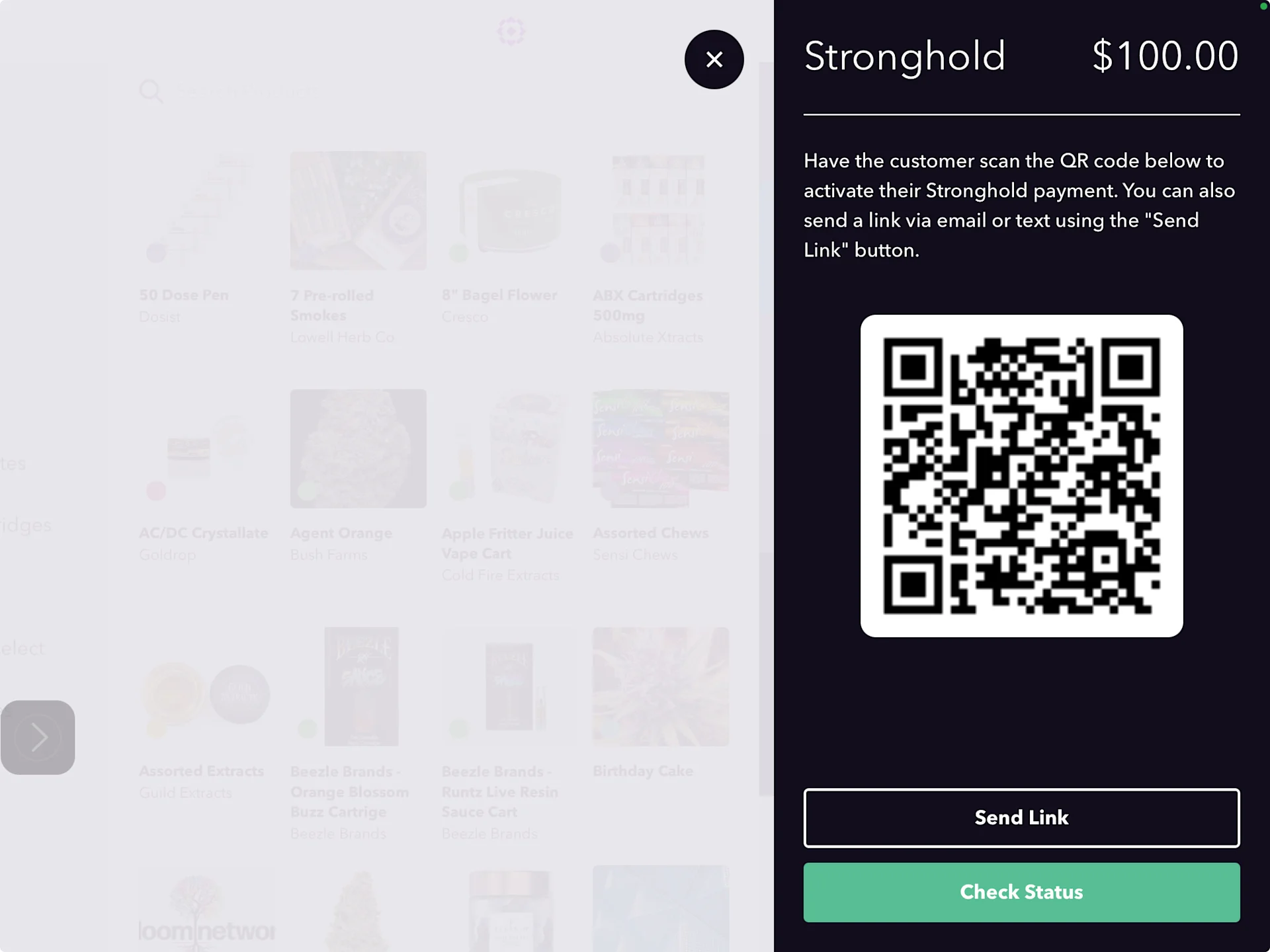 Meadow POS Stronghold payment link