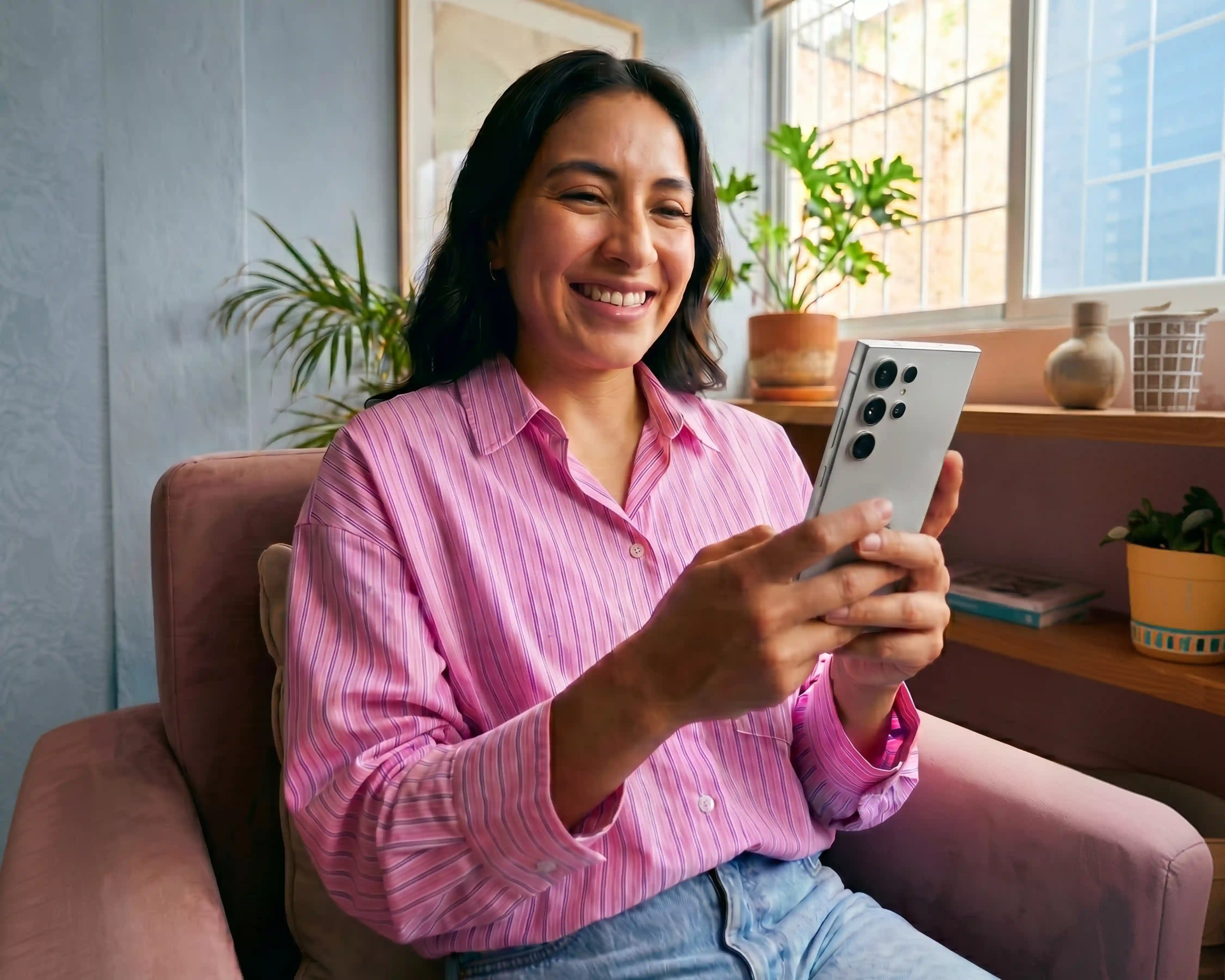 Mujer con celular