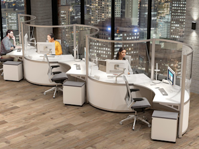 post-COVID office furniture clear panel