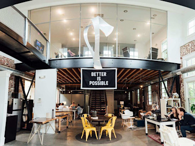 modern open office plan