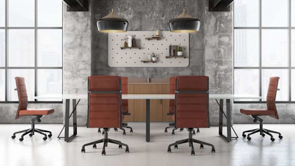 buy new office furniture for a modern confernce room with ergonomic office task chairs and a modern conference table