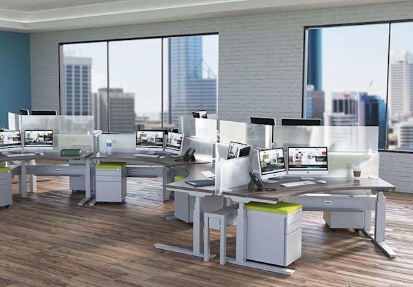 Modular laminate workspace with laminate cabinets
