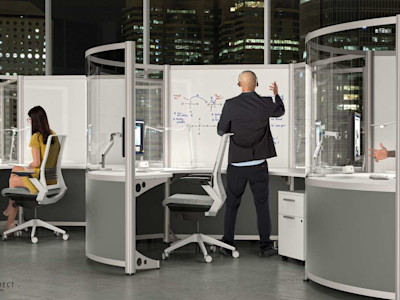 post-COVID workplace cubicles