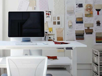 modern white standing desk