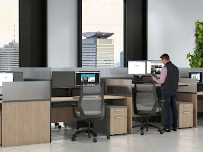 Post-COVID office layout cubicle