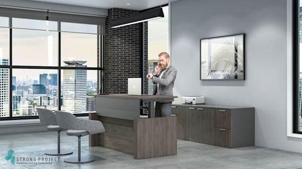 contemporary adjustable height standing desk