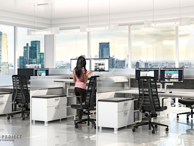 modern adjustable height modern office furniture with ergonomic chairs