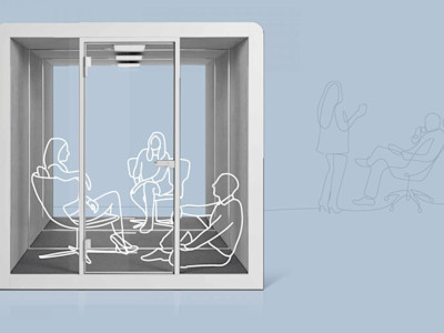 collaborative modern office phone booth for privacy and focused team work