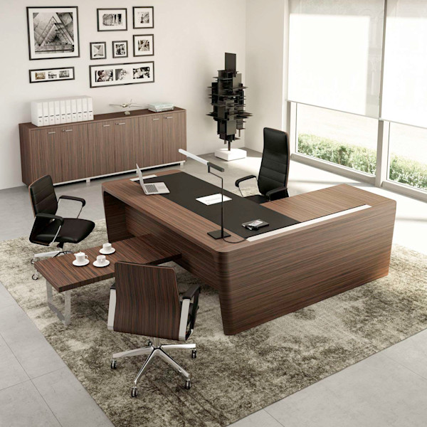 A powerful, modern office desk that's a little messy shows that you're a bold creative and visionary thinker.