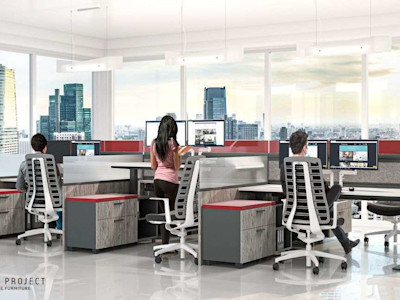 Modern office space planning with social distancing