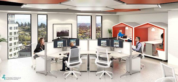 modern office cubicles