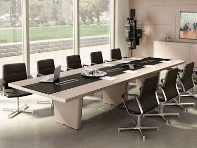 modern office conference table tech enabled security