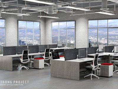 modern cubicle and workstations