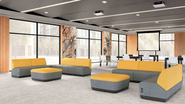 modular collaborative lounge seating for the modern office with modern aesthetics