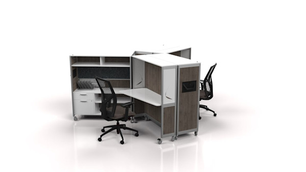 movable workstation office in a box modular mobile workstation