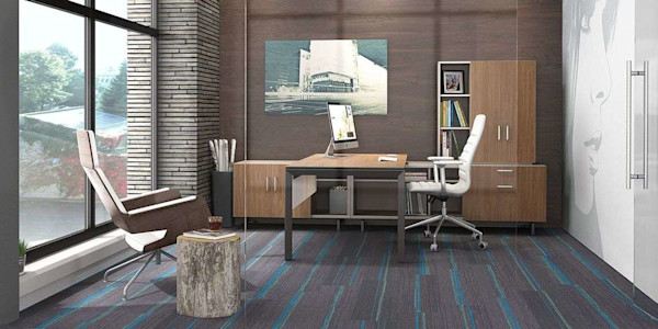 modern executive desk with ergonomic chairs in a modern office design